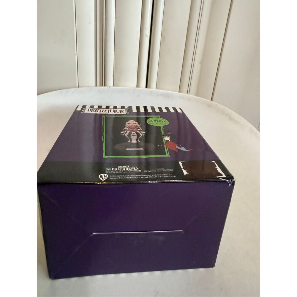 Beetlejuice CultureFly Vinyl Action Figure Collectible Toy Black White NWOT - Picture 4 of 8